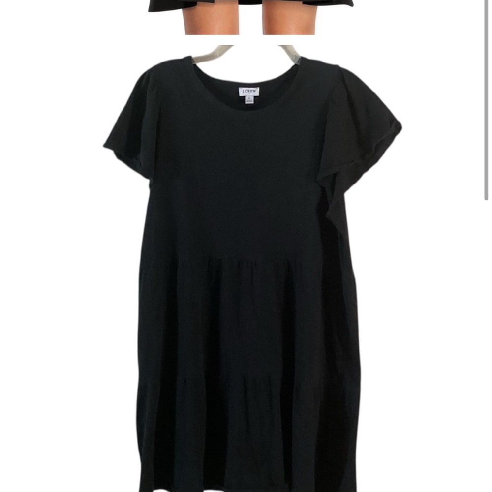 J. Crew Black Ruffled Mini Sundress - Picture 2 of 3